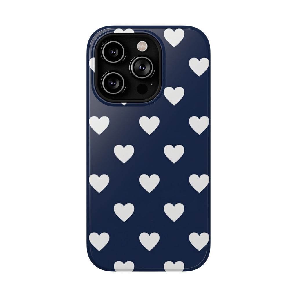 Copy of Impact-Resistant Phone Case — Brown Heart Pattern on Beige