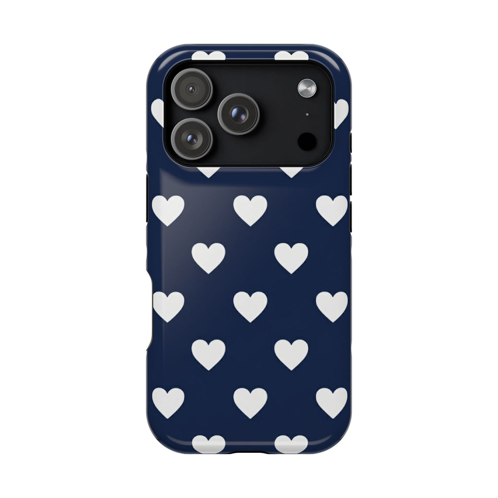 Copy of Impact-Resistant Phone Case — Brown Heart Pattern on Beige