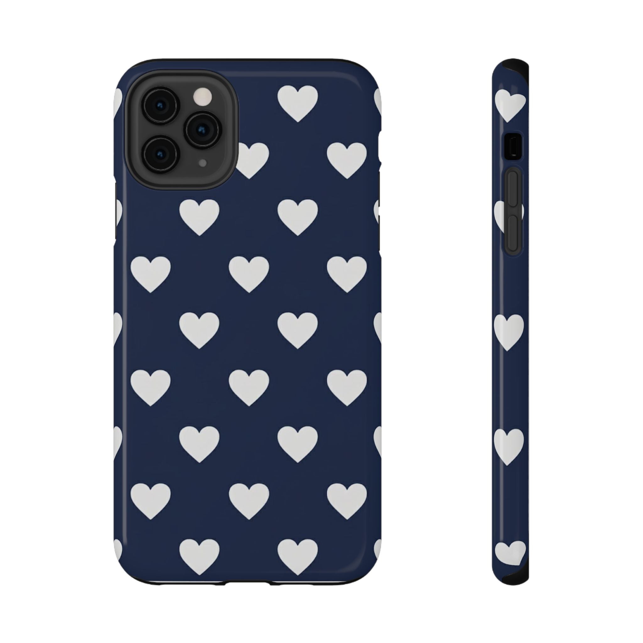 Copy of Impact-Resistant Phone Case — Brown Heart Pattern on Beige