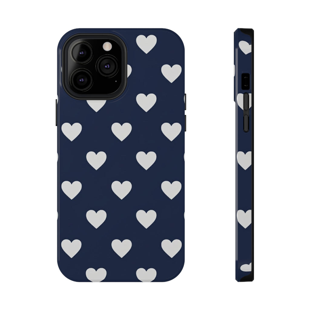 Copy of Impact-Resistant Phone Case — Brown Heart Pattern on Beige