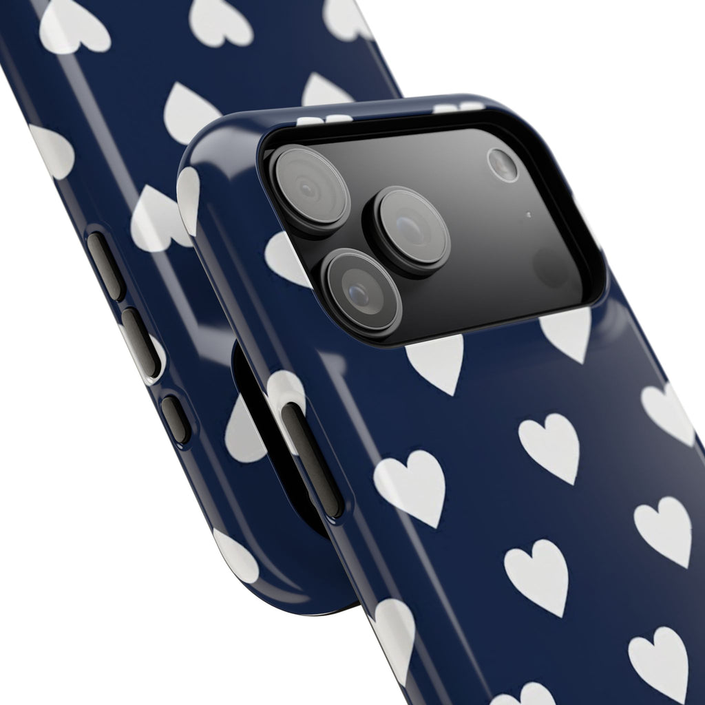 Copy of Impact-Resistant Phone Case — Brown Heart Pattern on Beige