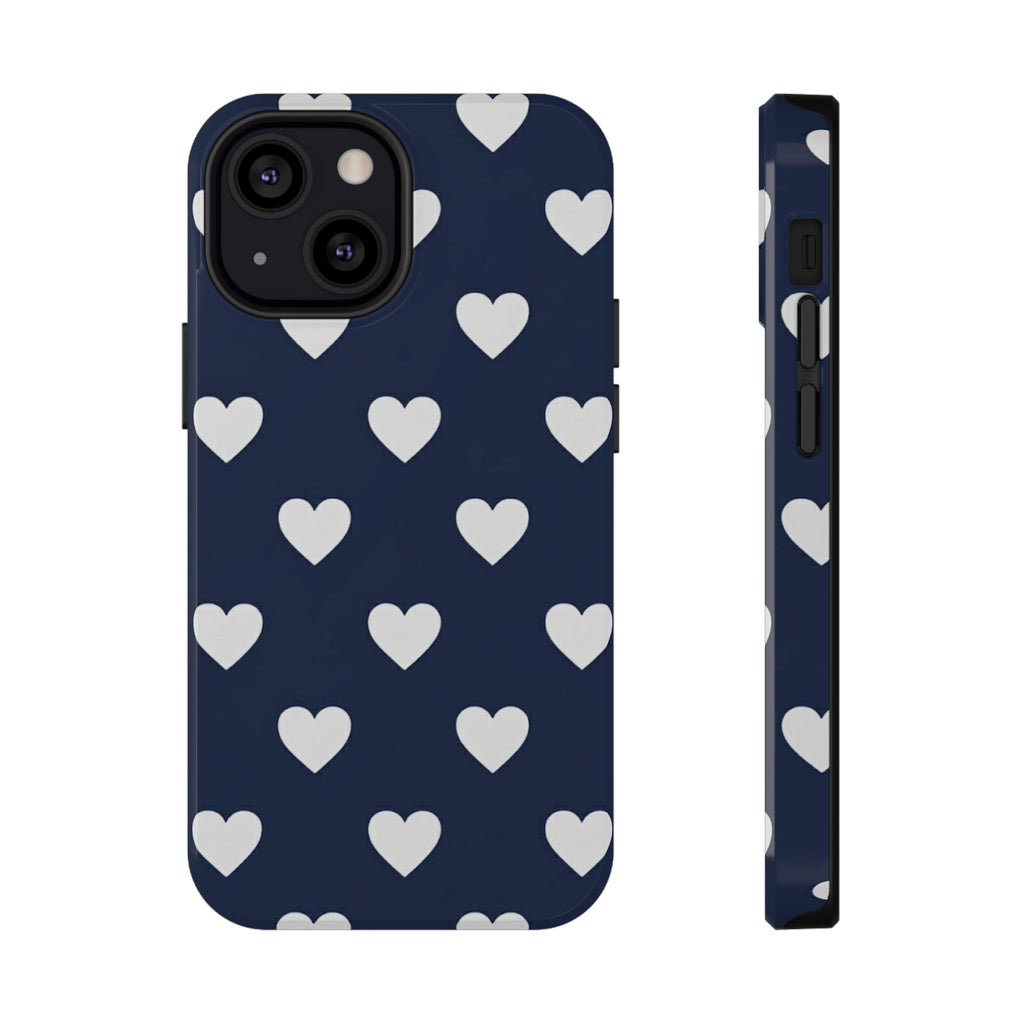 Copy of Impact-Resistant Phone Case — Brown Heart Pattern on Beige