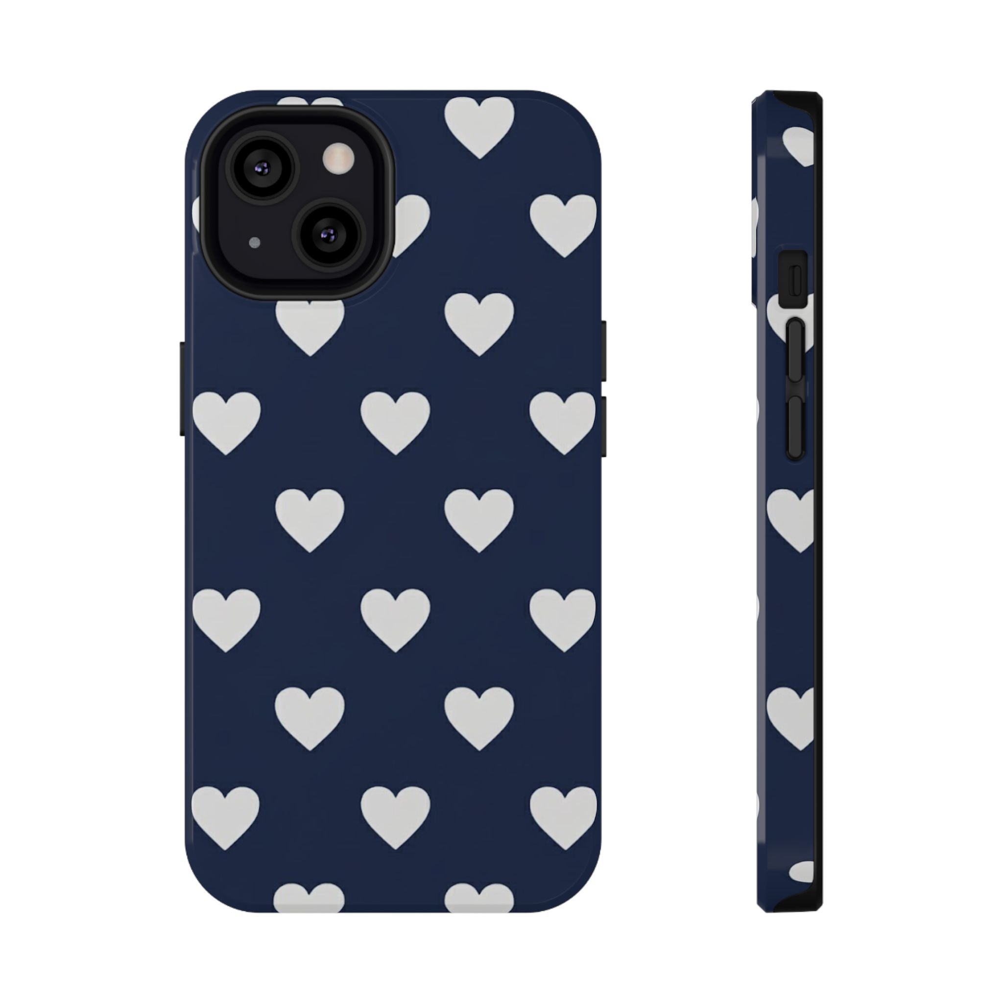 Copy of Impact-Resistant Phone Case — Brown Heart Pattern on Beige