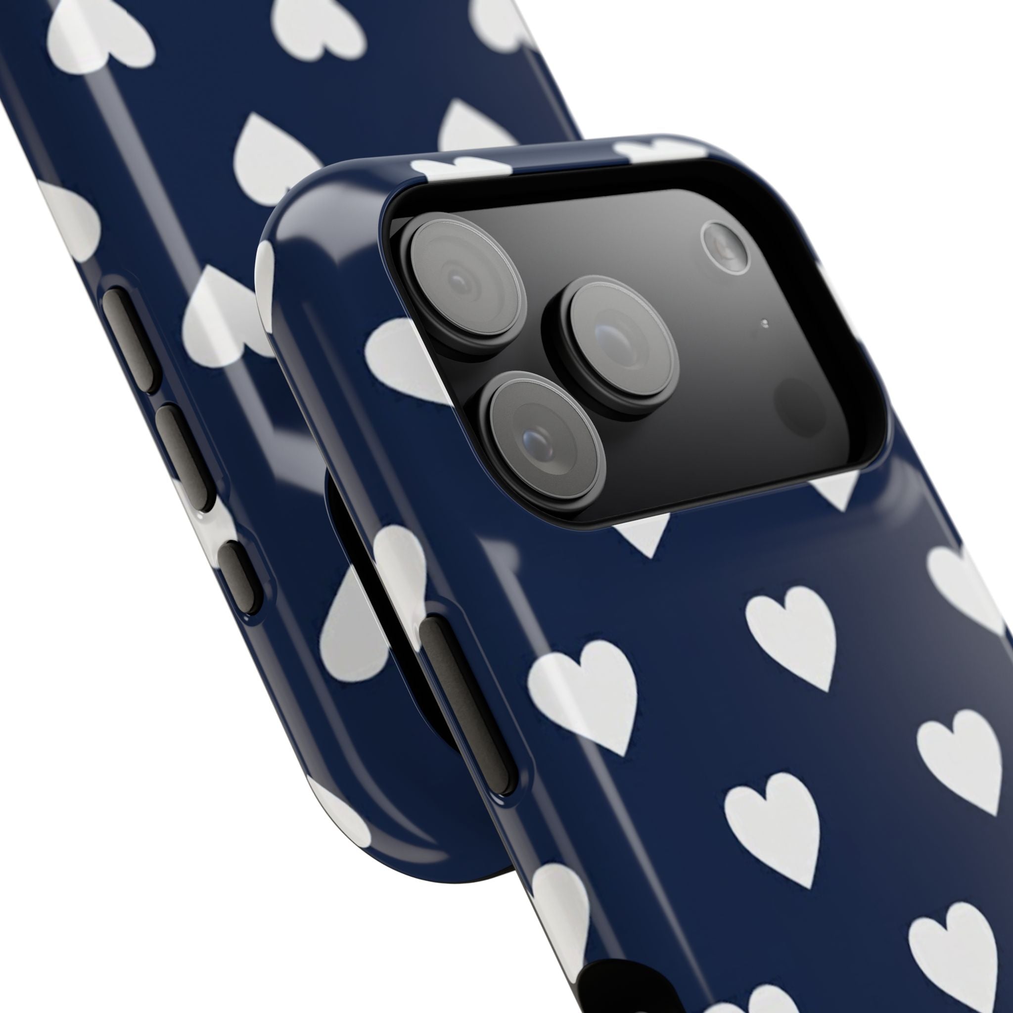 Copy of Impact-Resistant Phone Case — Brown Heart Pattern on Beige