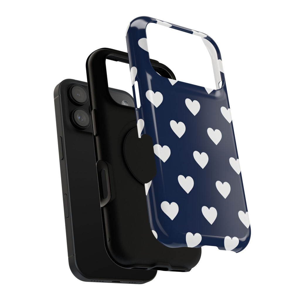Copy of Impact-Resistant Phone Case — Brown Heart Pattern on Beige