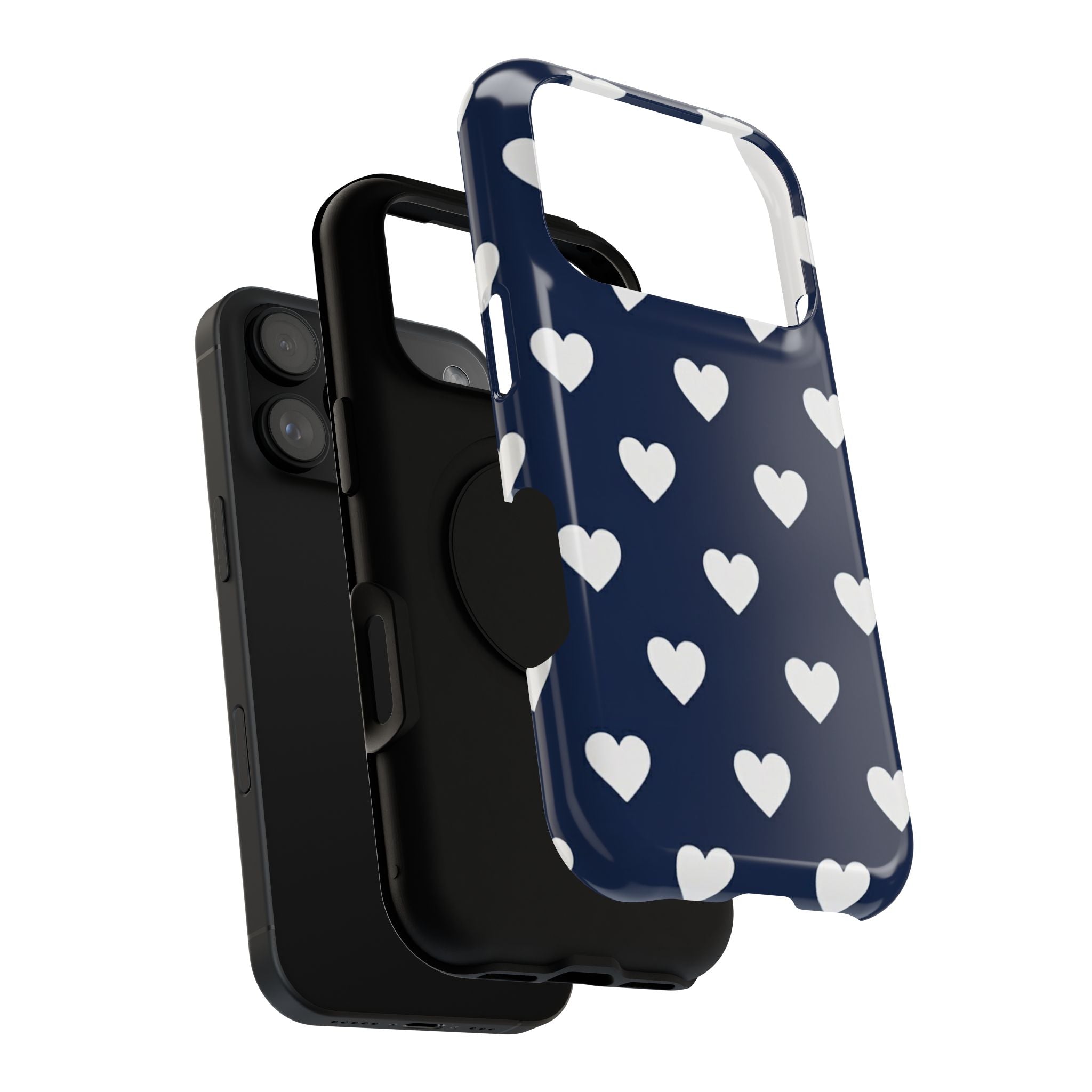 Copy of Impact-Resistant Phone Case — Brown Heart Pattern on Beige