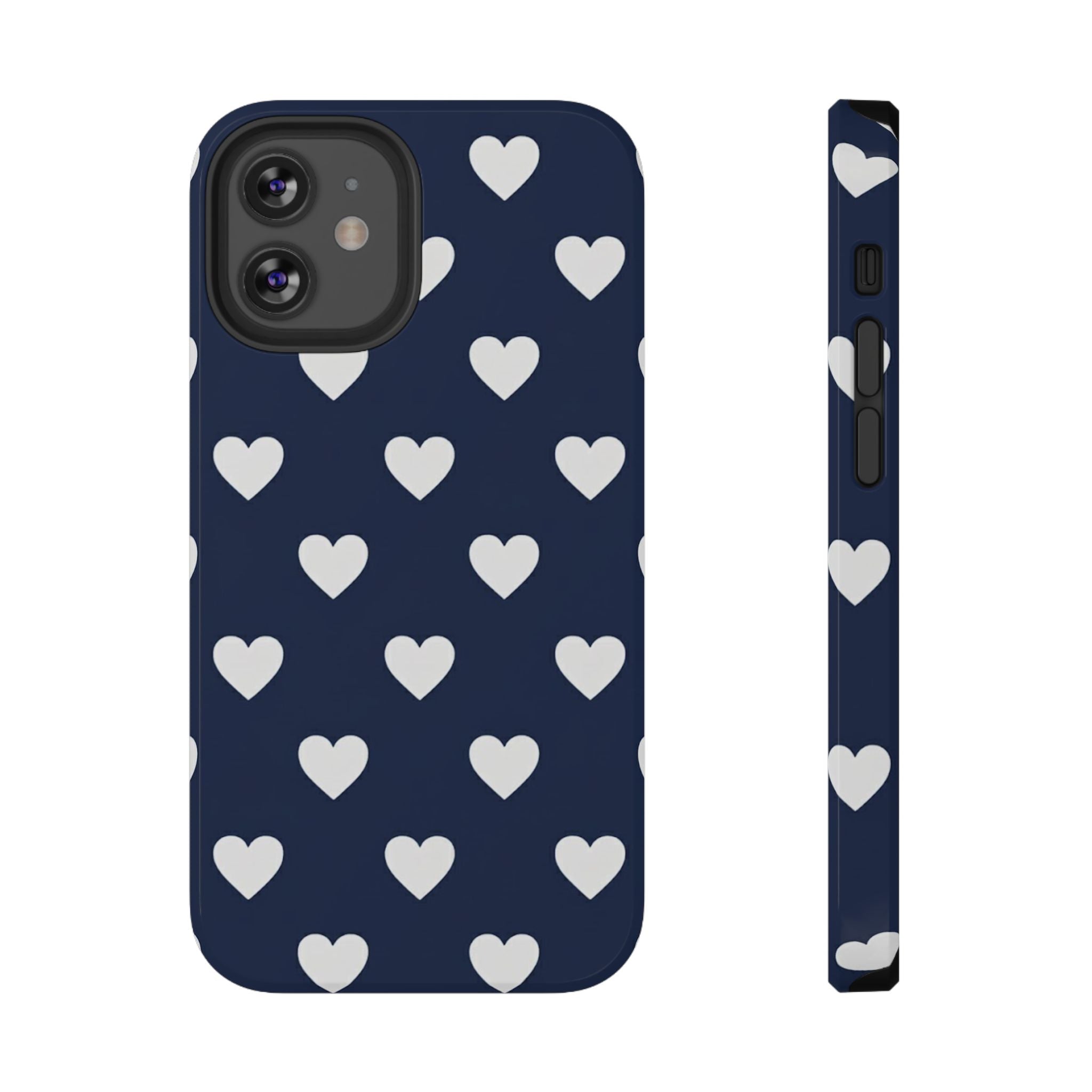 Copy of Impact-Resistant Phone Case — Brown Heart Pattern on Beige