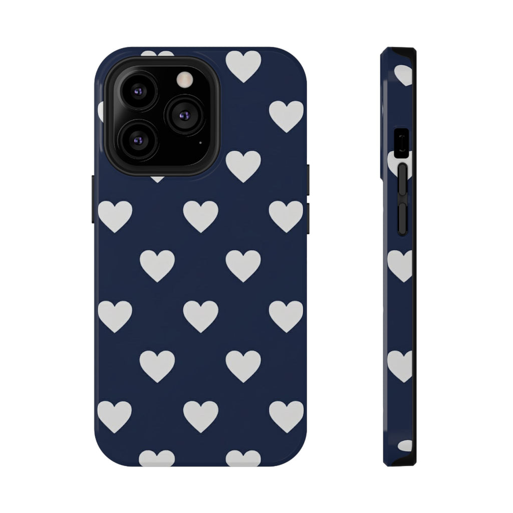 Copy of Impact-Resistant Phone Case — Brown Heart Pattern on Beige