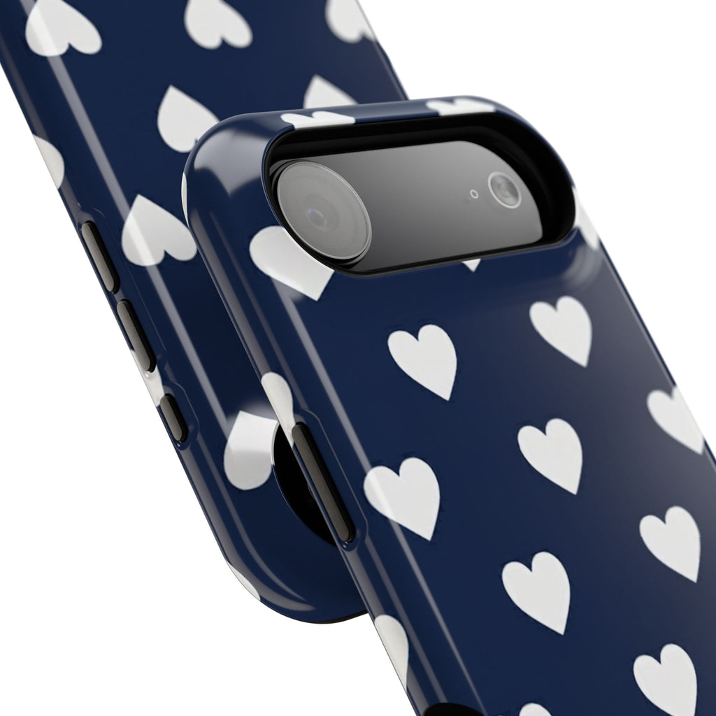 Copy of Impact-Resistant Phone Case — Brown Heart Pattern on Beige