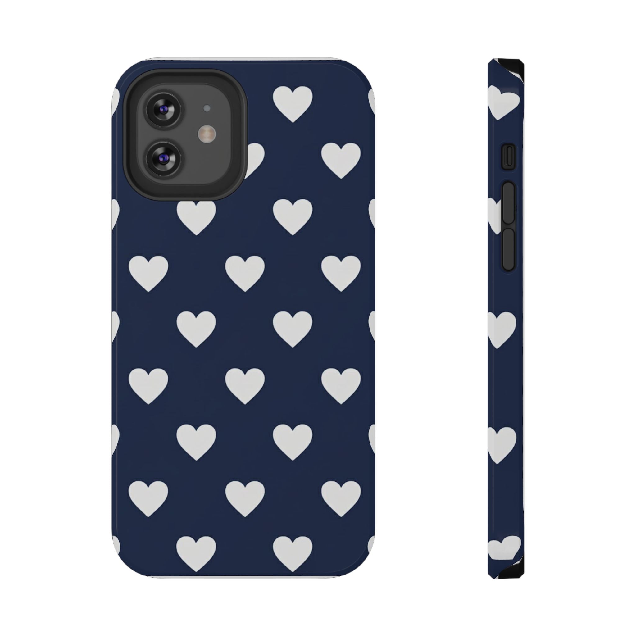 Copy of Impact-Resistant Phone Case — Brown Heart Pattern on Beige