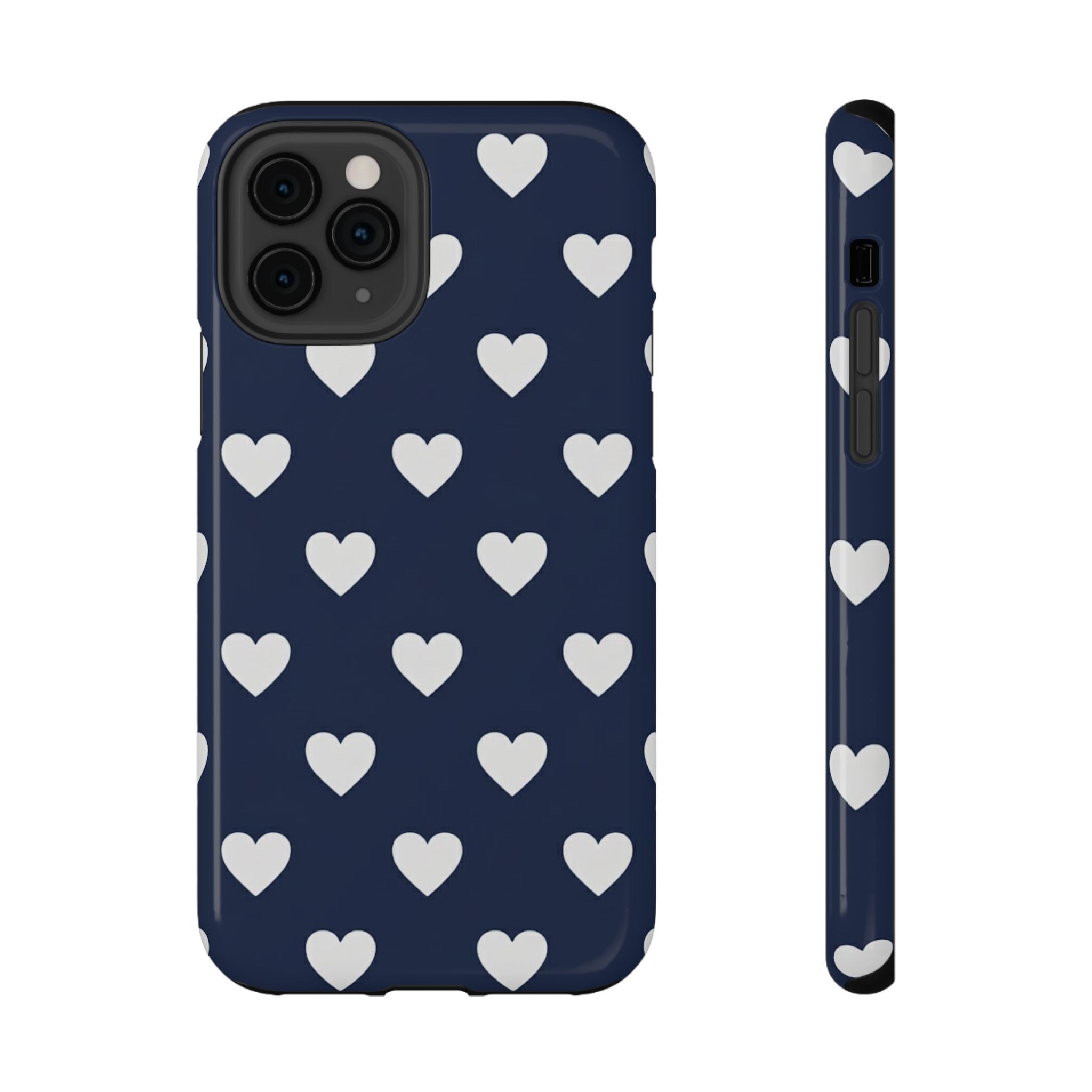Copy of Impact-Resistant Phone Case — Brown Heart Pattern on Beige