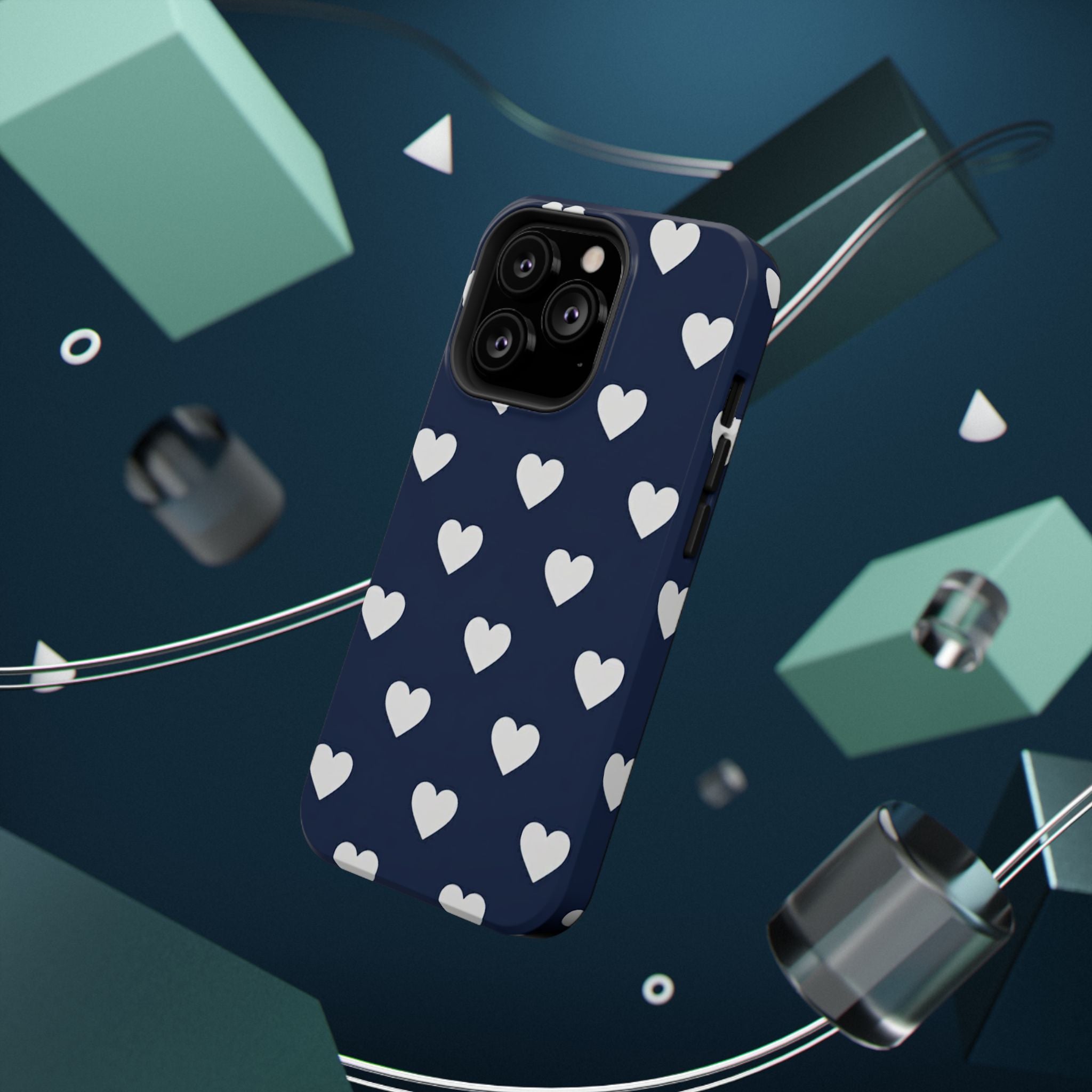 Copy of Impact-Resistant Phone Case — Brown Heart Pattern on Beige