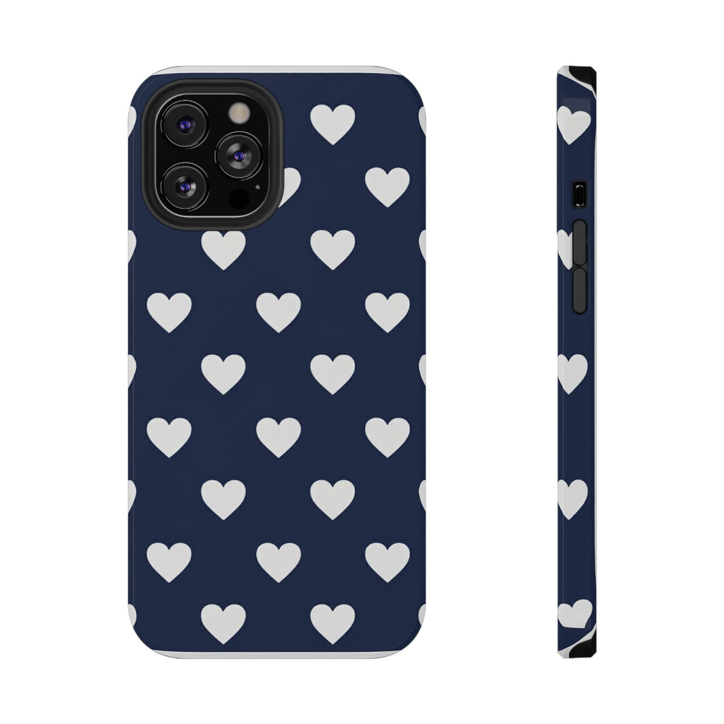 Copy of Impact-Resistant Phone Case — Brown Heart Pattern on Beige