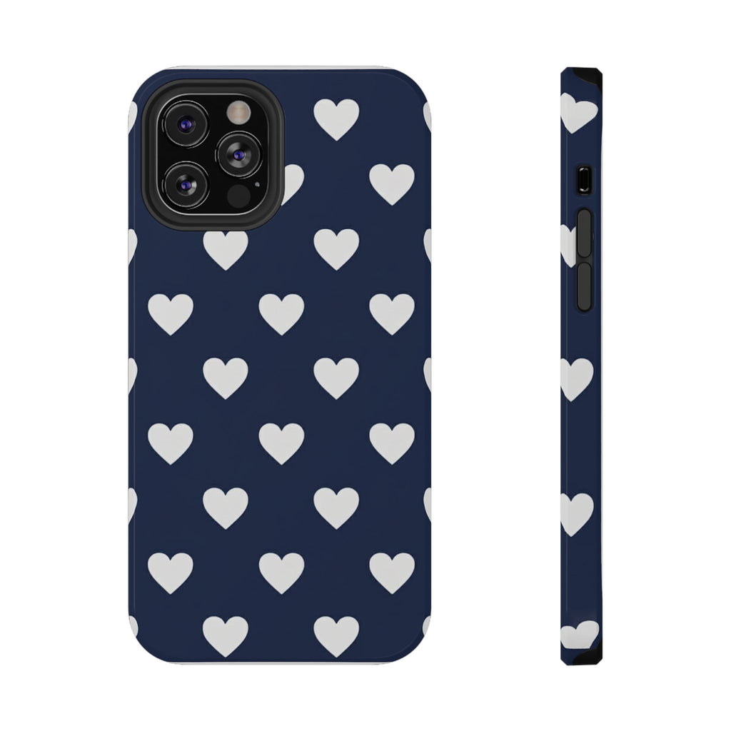 Copy of Impact-Resistant Phone Case — Brown Heart Pattern on Beige