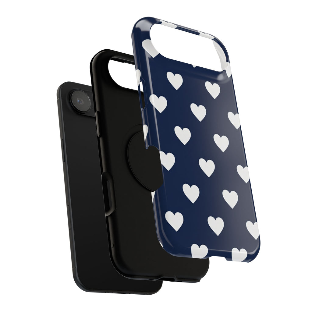 Copy of Impact-Resistant Phone Case — Brown Heart Pattern on Beige
