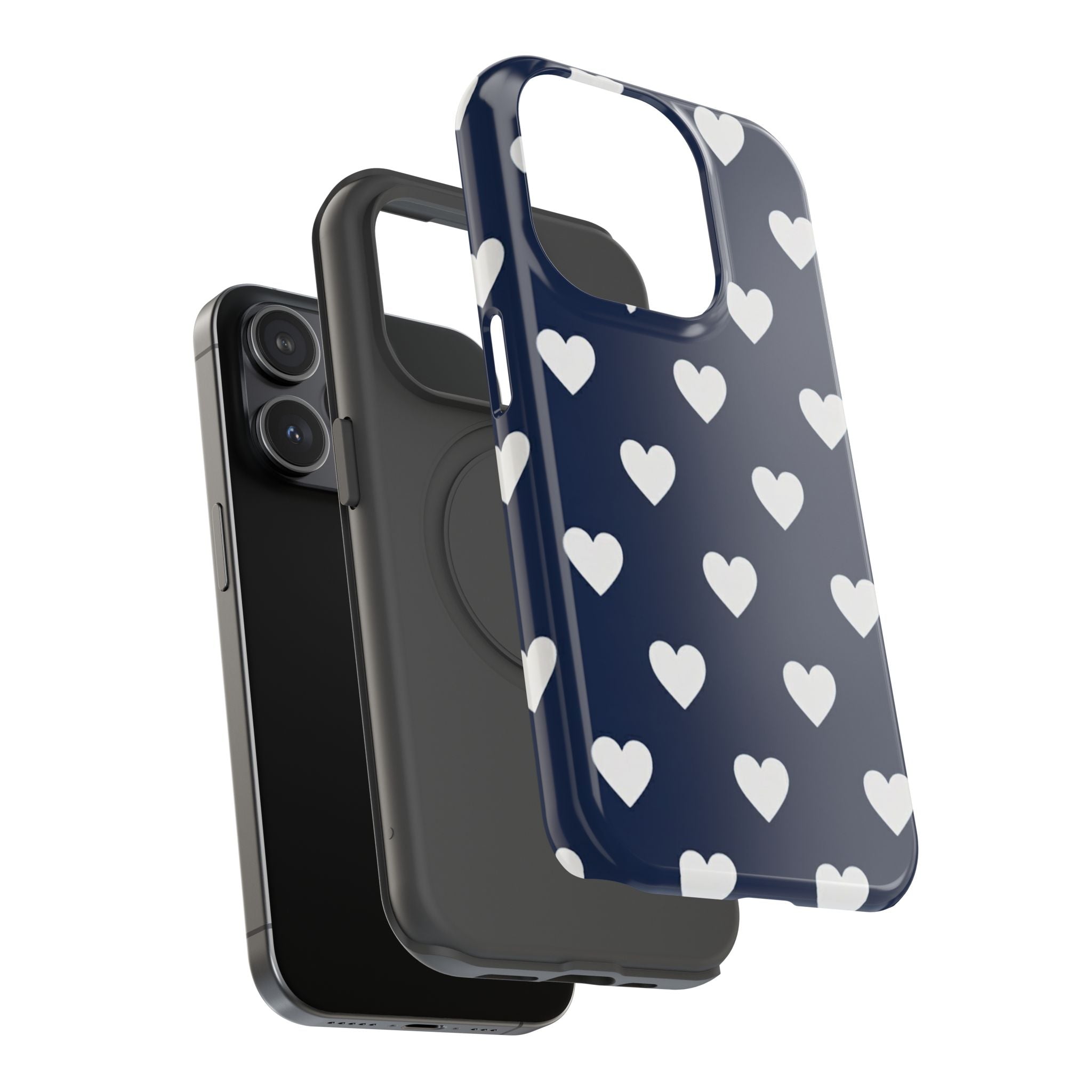 Copy of Impact-Resistant Phone Case — Brown Heart Pattern on Beige